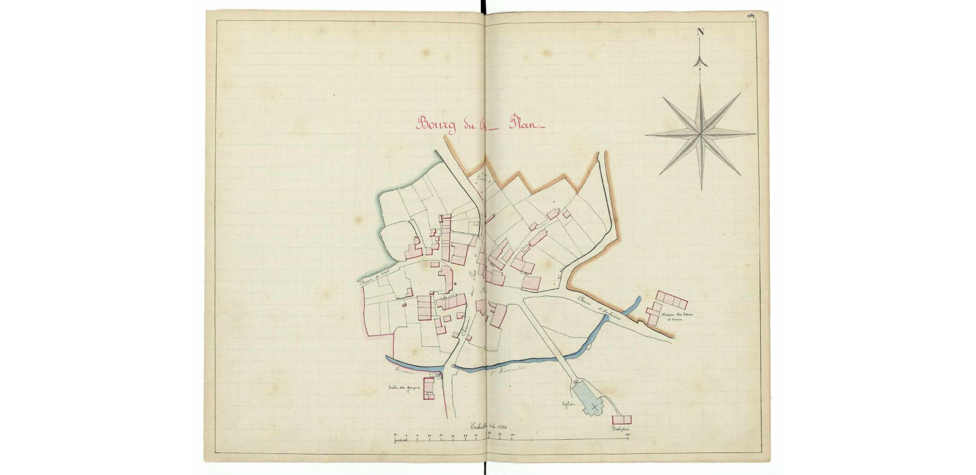 Plan du bourg de Le Pas en 1900